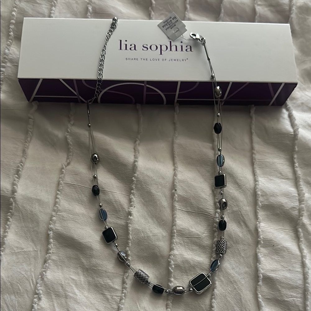 NWT Lia Sophia Silver and Black Necklace